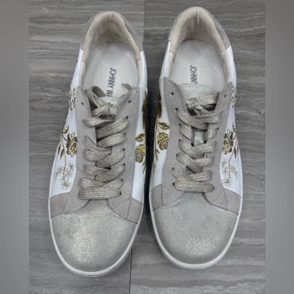Johnny Was Vixie Floral Embroidered Low Top Sneakers Womens Size 8.5 - Picture 3 of 12